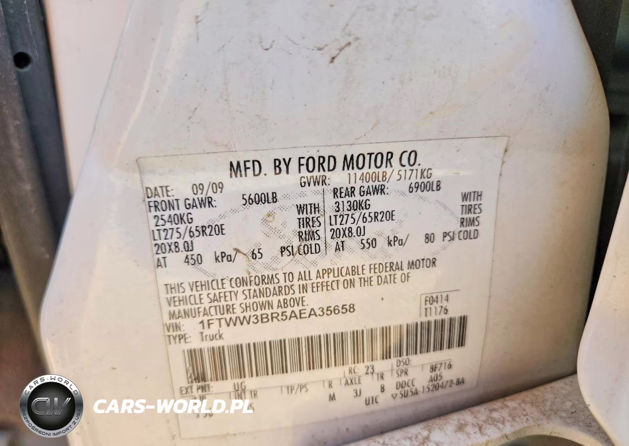 2010 Ford F350 Super Duty VIN:1FTWW3BR5AEA35658 - 12