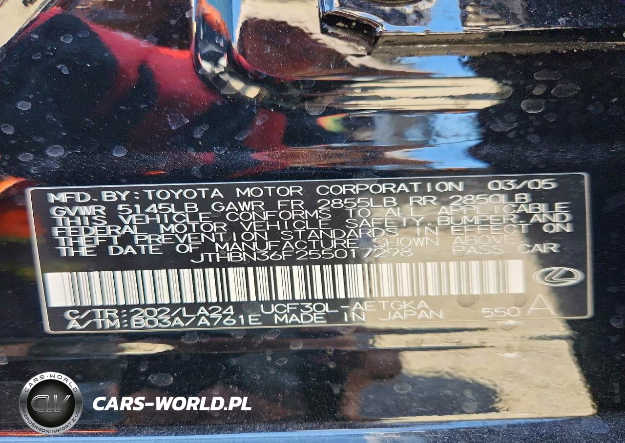 2005 Lexus Ls 430 VIN:JTHBN36F255017298 - 12