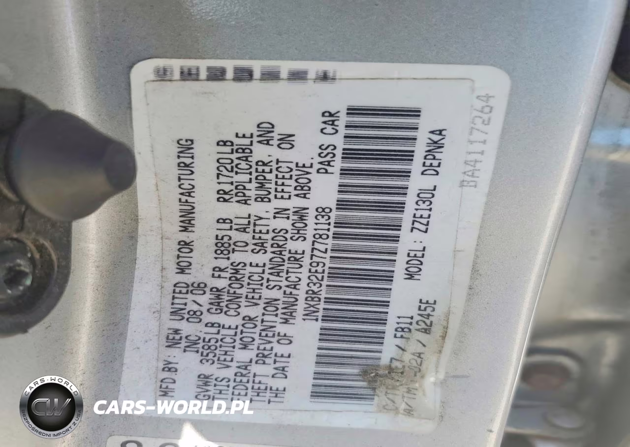 2007 Toyota Corolla Le VIN:1NXBR32E97Z781138 - 12