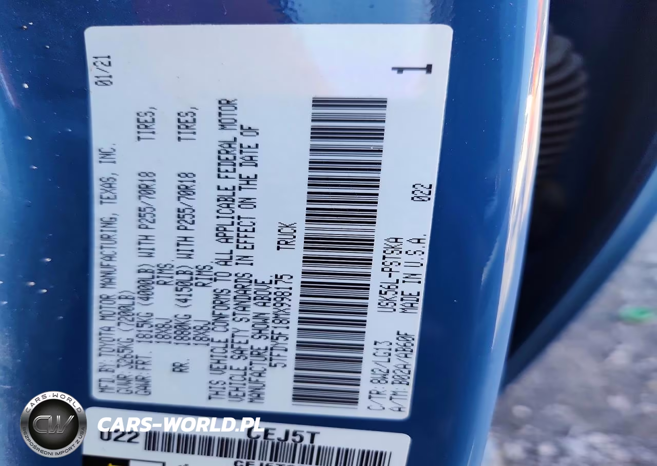 2021 Toyota Tundra Sr5 VIN:5TFDY5F18MX998175 - 12