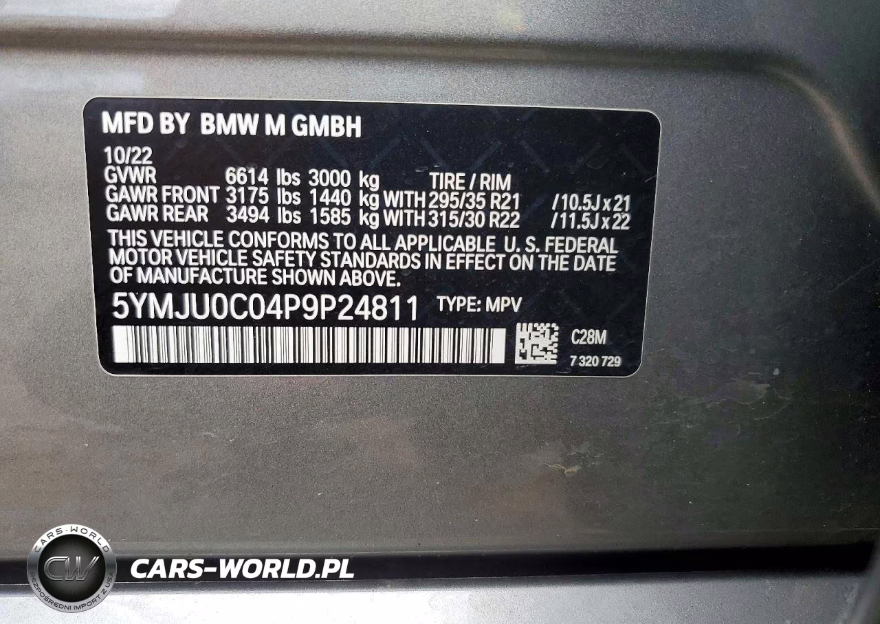 2023 BMW X5 VIN:5YMJU0C04P9P24811 - 13