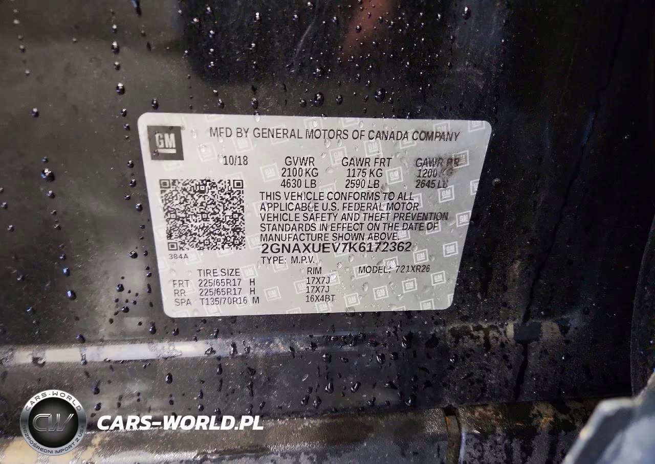 2019 Chevrolet Equinox Lt VIN:2GNAXUEV7K6172362 - 14