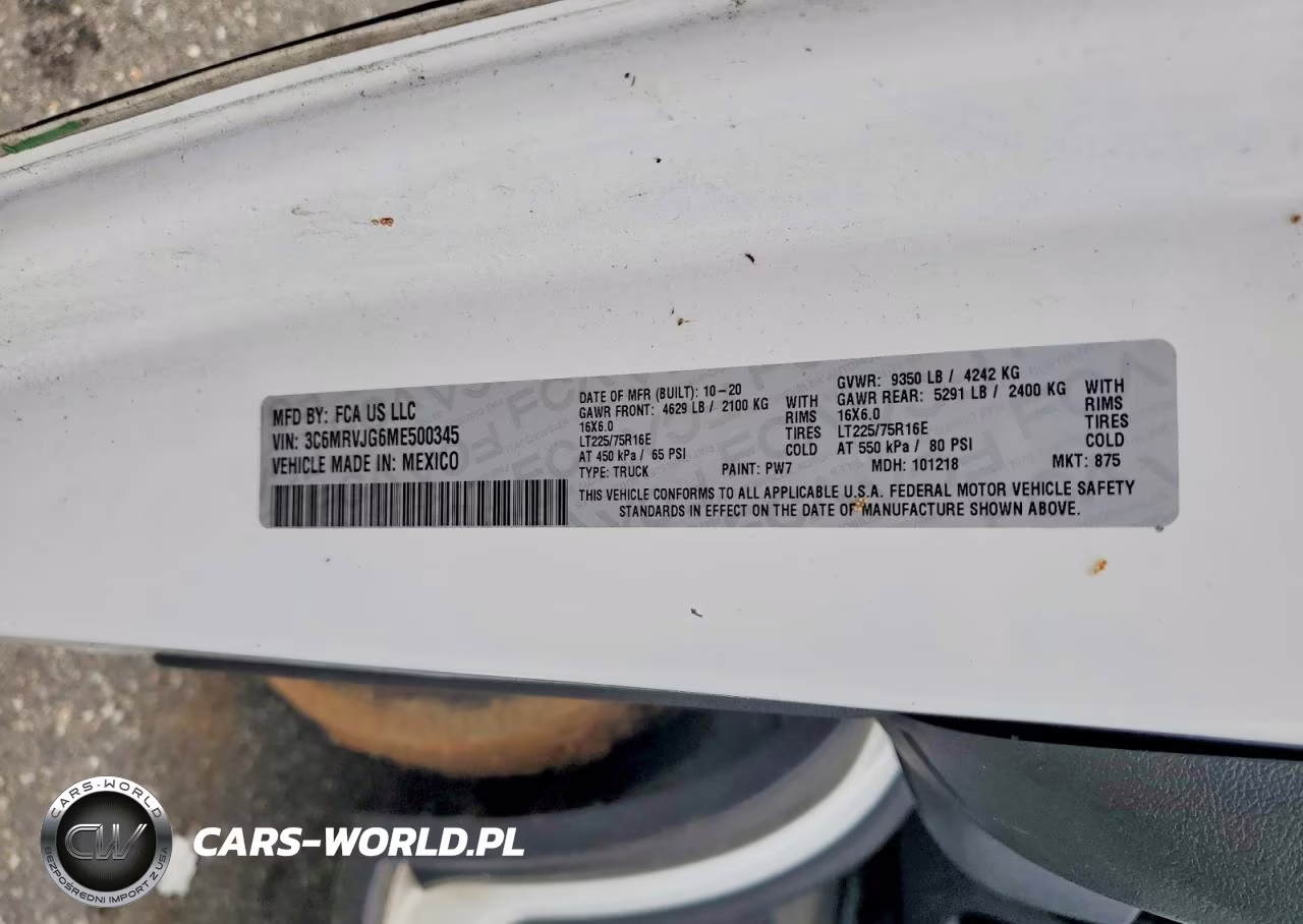 2021 Ram Promaster 3500 3500 High VIN:3C6MRVJG6ME500345 - 13