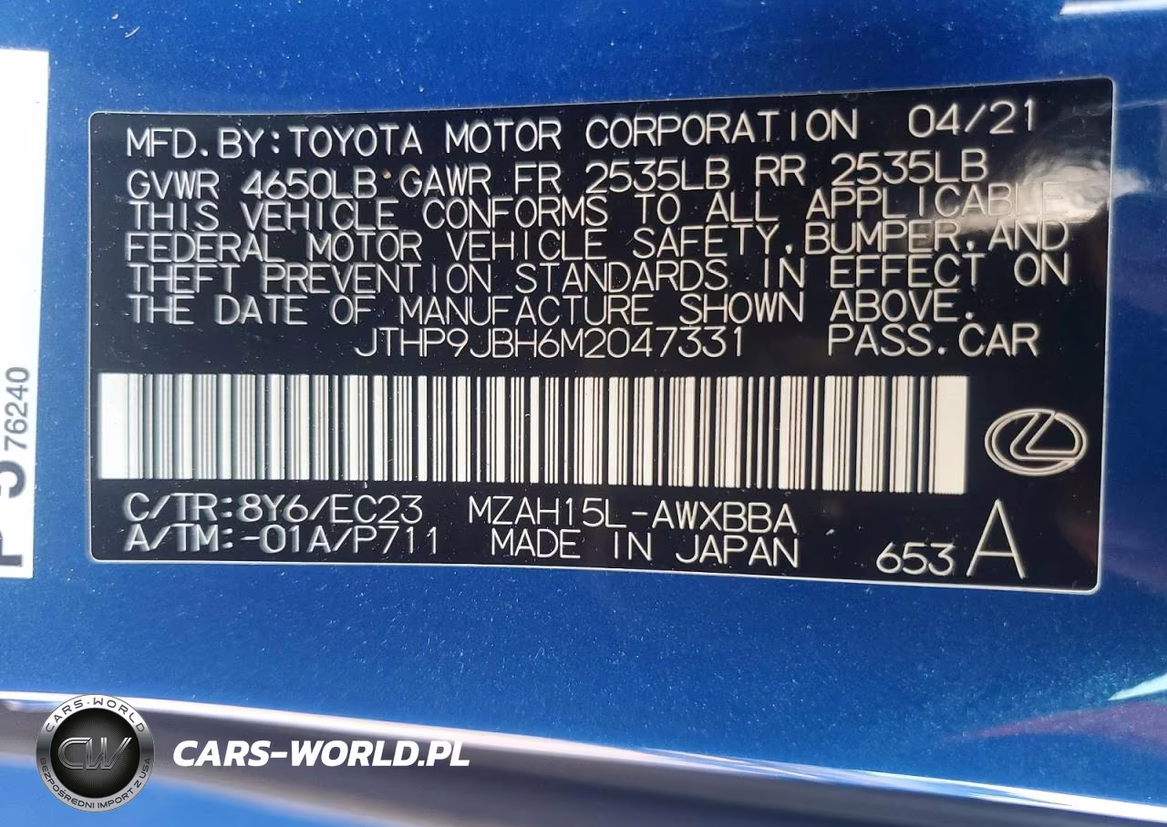 2021 Lexus Ux 250H VIN:JTHP9JBH6M2047331 - 14