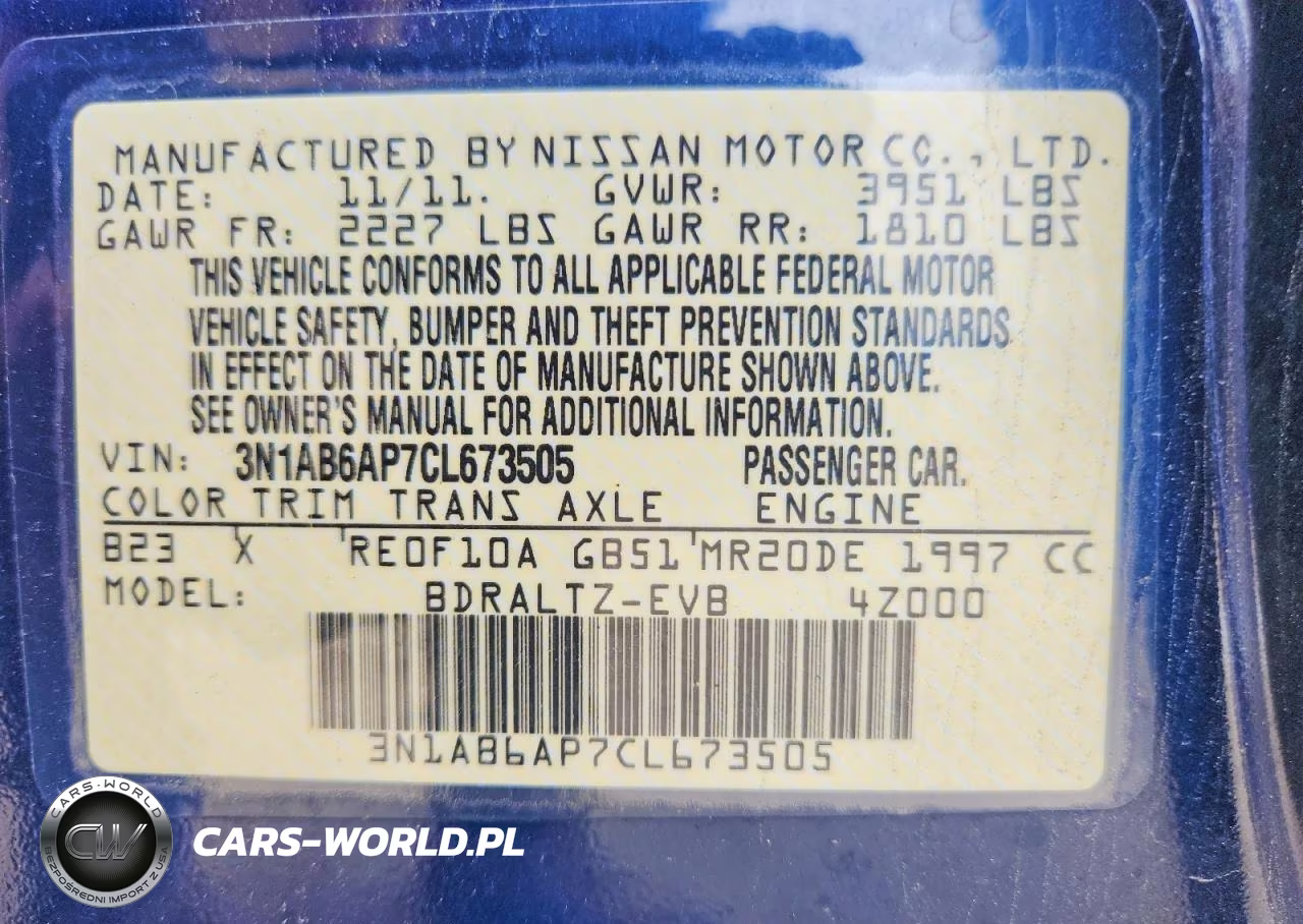 2012 Nissan Sentra 2.0 VIN:3N1AB6AP7CL673505 - 13