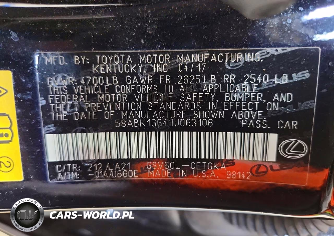 2017 Lexus Es 350 VIN:58ABK1GG4HU063106 - 12