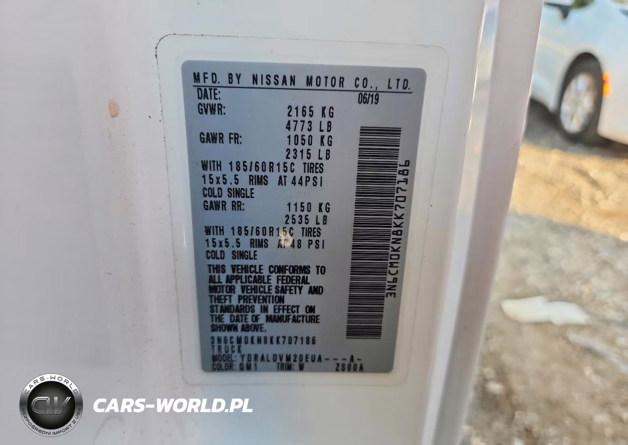 2019 Nissan Nv200 S VIN:3N6CM0KN8KK707186 - 12