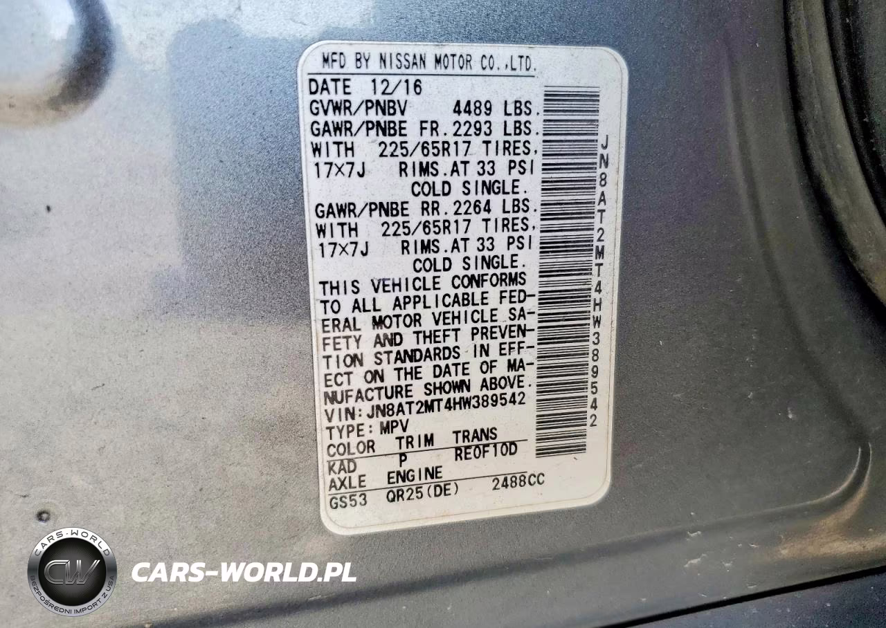 2017 Nissan Rogue S VIN:JN8AT2MT4HW389542 - 12