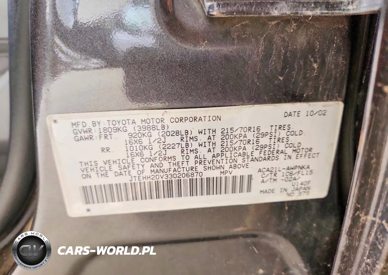 2003 Toyota Rav4 Base VIN:JTEHH20V330206870 - 13