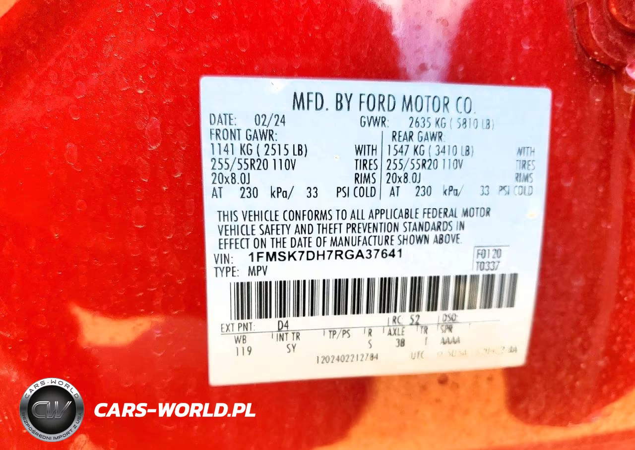 2024 Ford Explorer Xlt VIN:1FMSK7DH7RGA37641 - 14