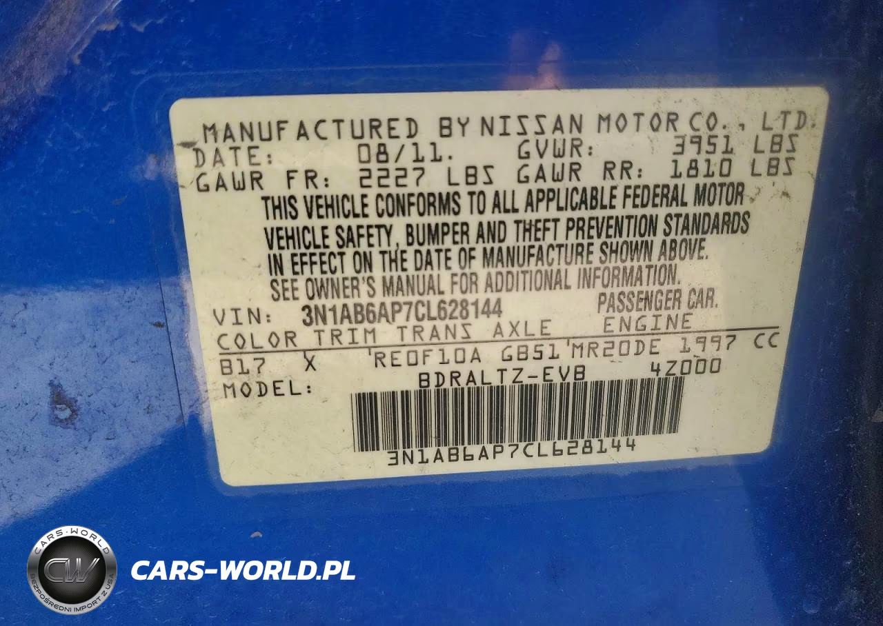 2012 Nissan Sentra 2.0 VIN:3N1AB6AP7CL628144 - 13