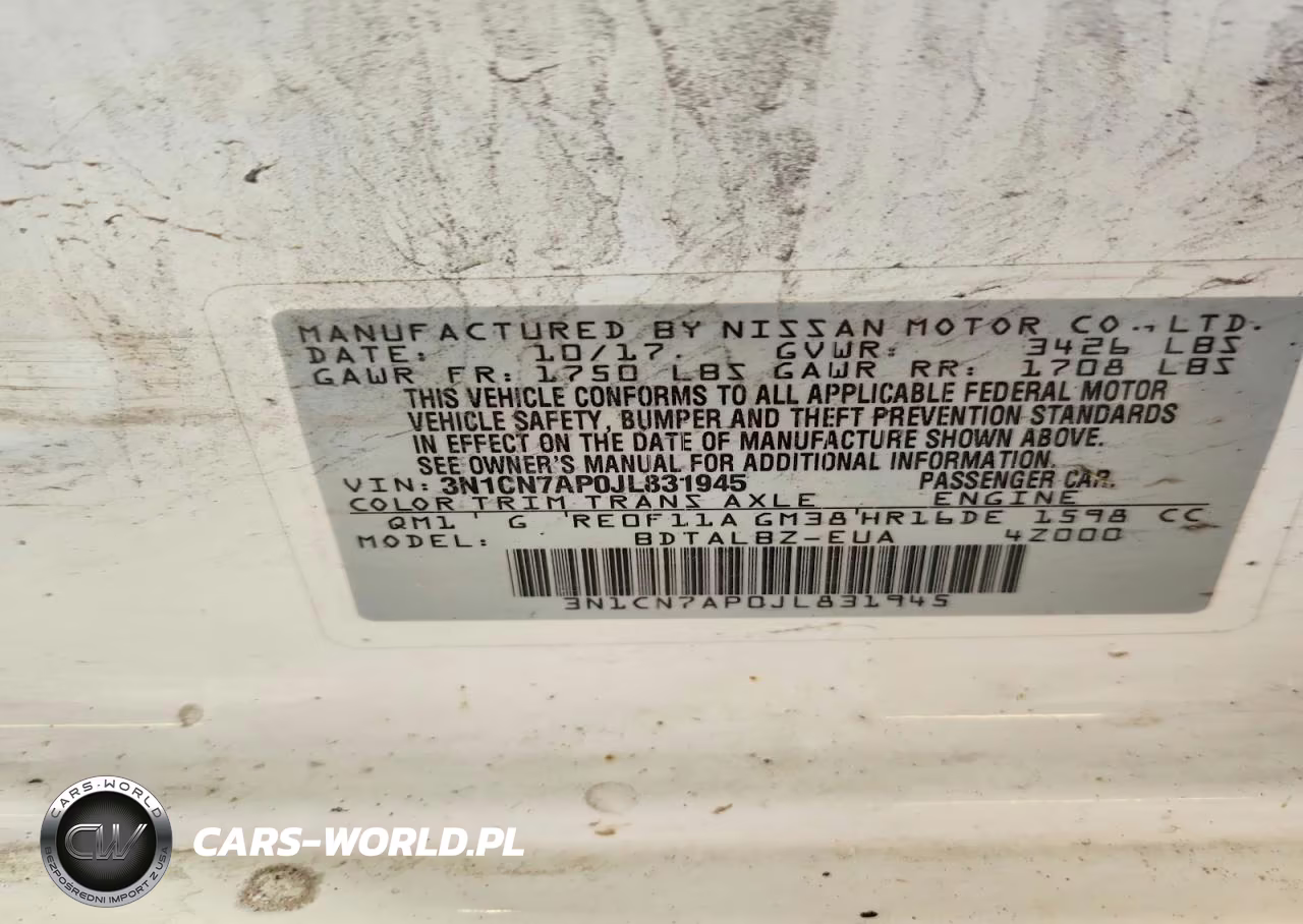 2018 Nissan Versa Sv VIN:3N1CN7AP0JL831945 - 13