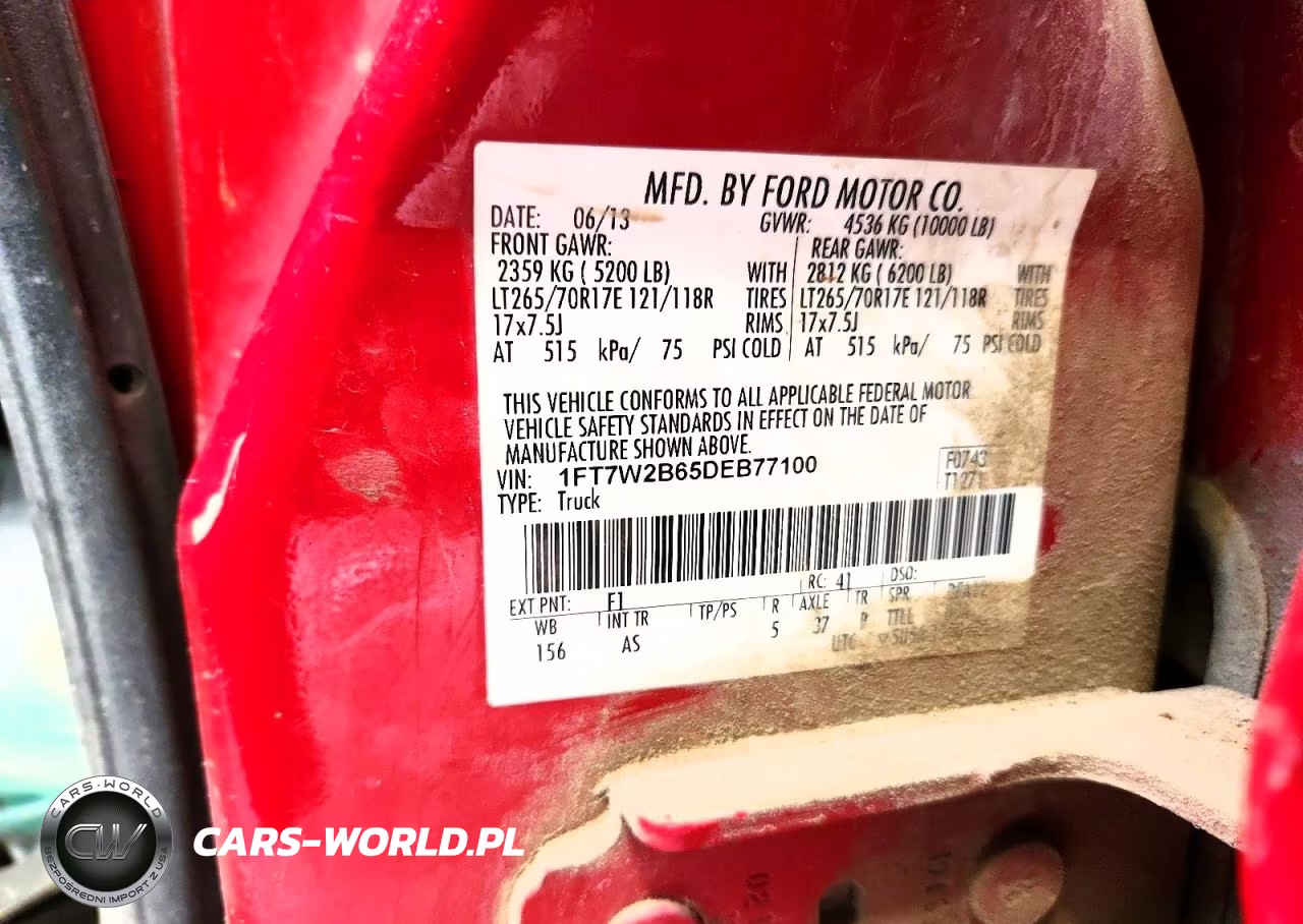 2013 Ford F250 Super Duty VIN:1FT7W2B65DEB77100 - 12