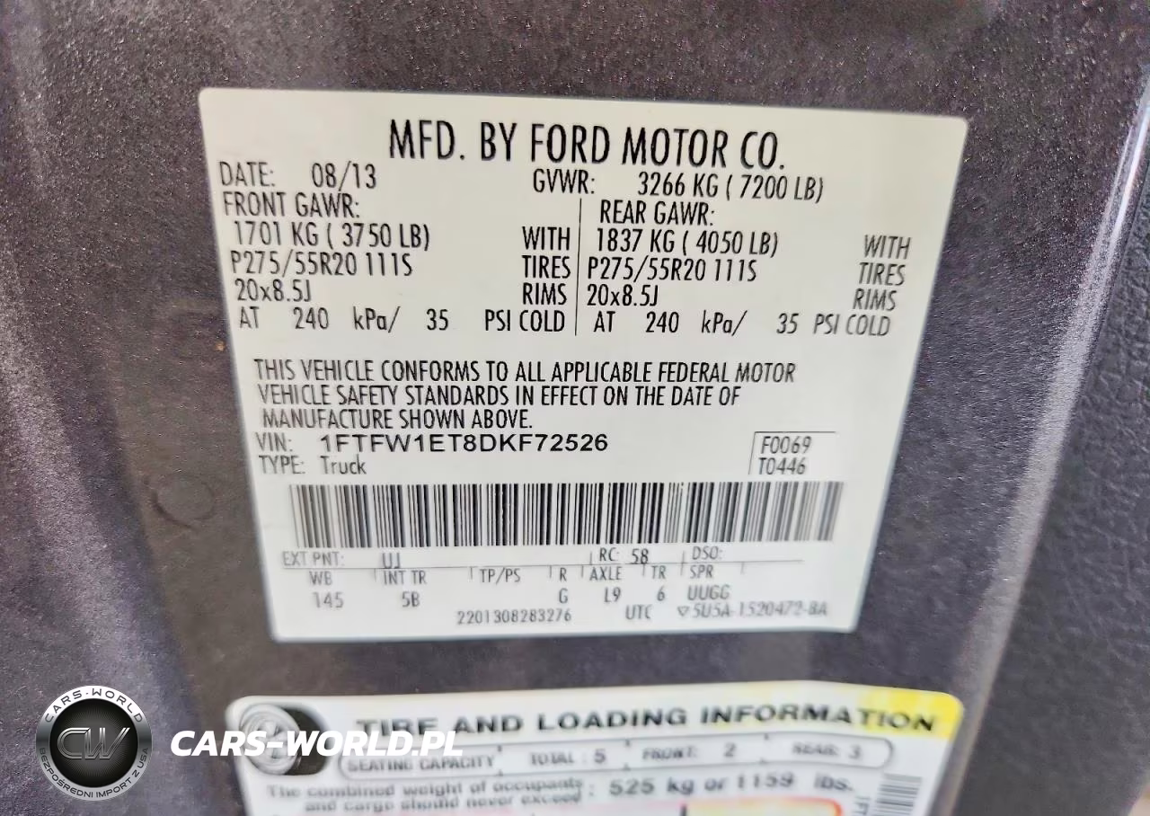 2013 Ford F150 Supercrew VIN:1FTFW1ET8DKF72526 - 12