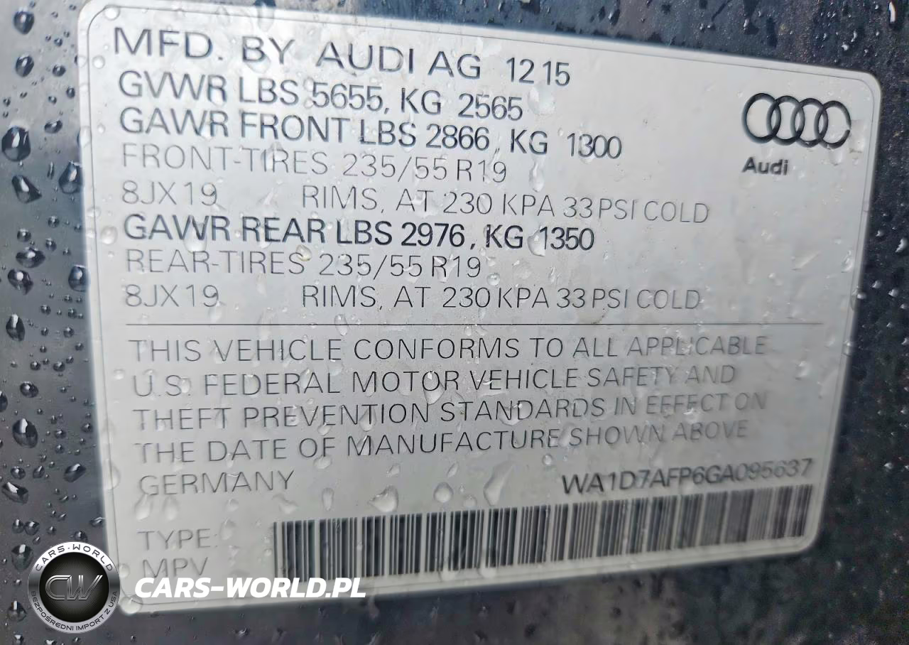 2016 Audi Q5 Premium Plus S-Line VIN:WA1D7AFP6GA095637 - 13