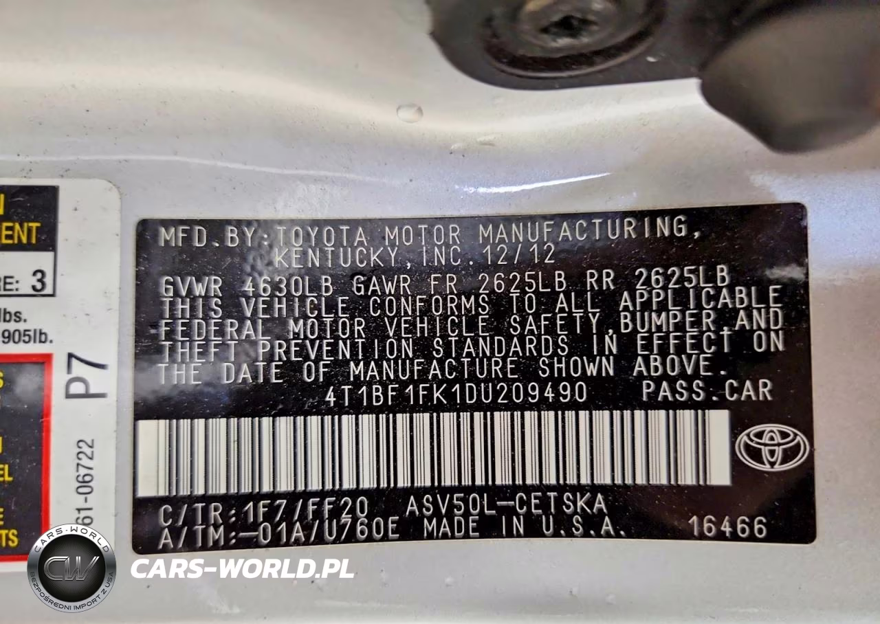 2013 Toyota Camry Se VIN:4T1BF1FK1DU209490 - 13