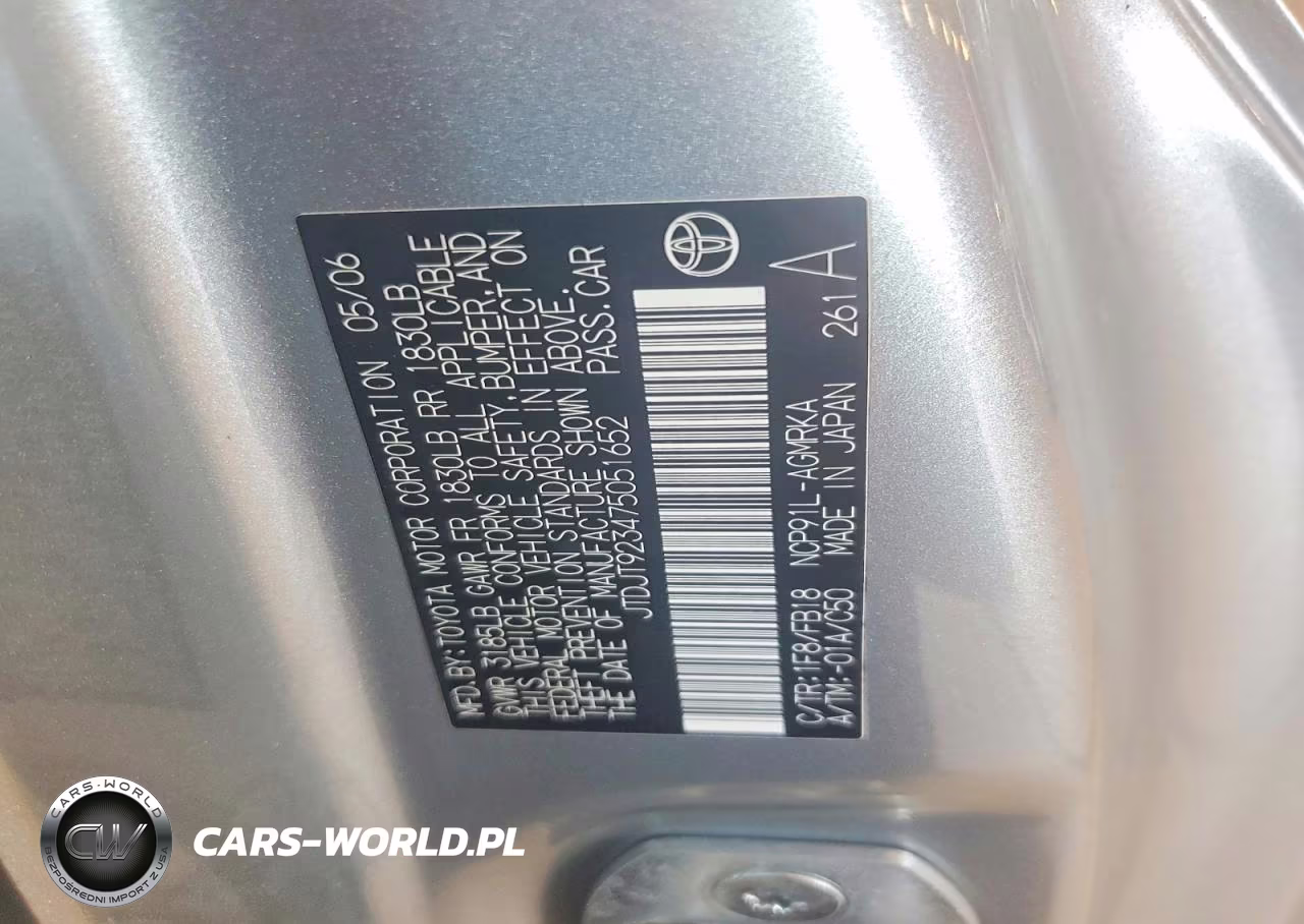 2007 Toyota Yaris Base VIN:JTDJT923475051652 - 12