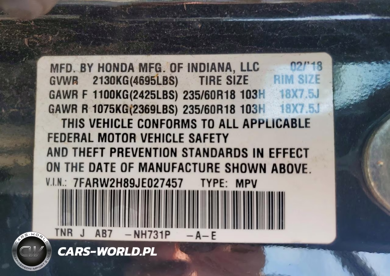2018 Honda Cr-V Exl VIN:7FARW2H89JE027457 - 12