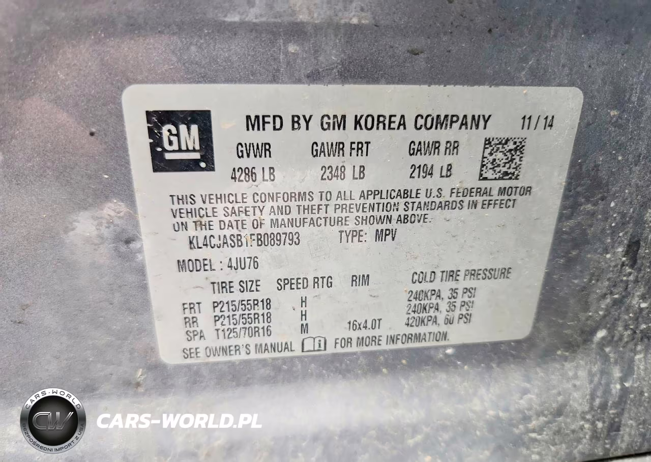 2015 Buick Encore VIN:KL4CJASB1FB089793 - 12
