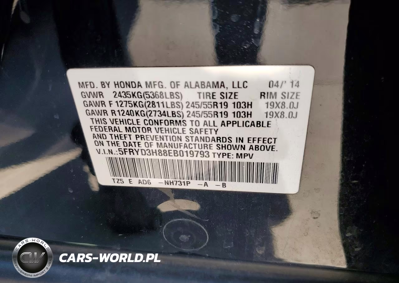 2014 Acura Mdx Advance VIN:5FRYD3H88EB019793 - 13