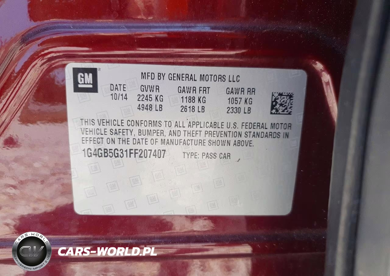2015 Buick Lacrosse VIN:1G4GB5G31FF207407 - 12
