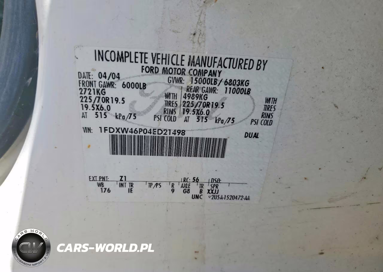 2004 Ford F450 Super Duty VIN:1FDXW46P04ED21498 - 12