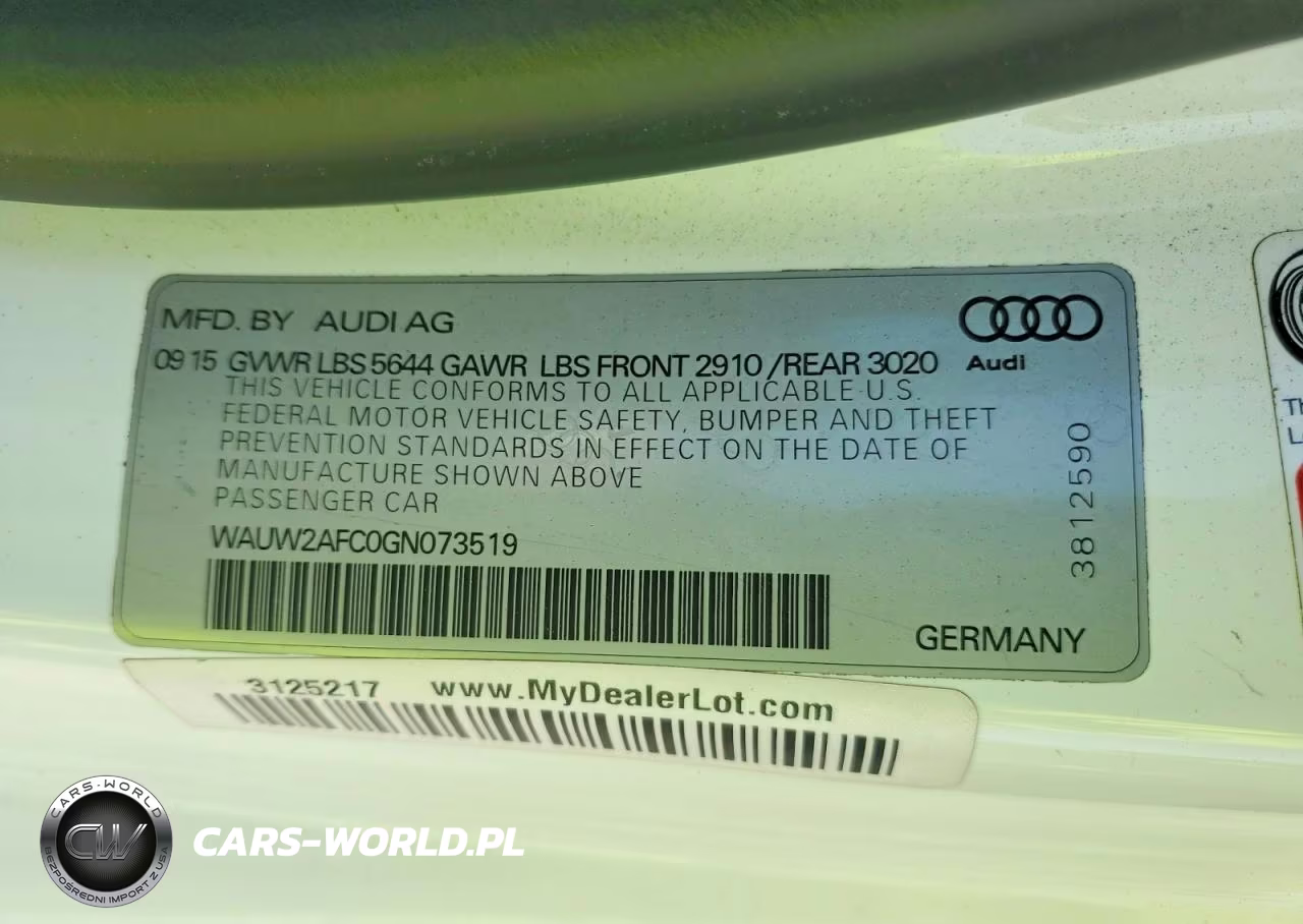 2016 Audi S7 Prestige VIN:WAUW2AFC0GN073519 - 12
