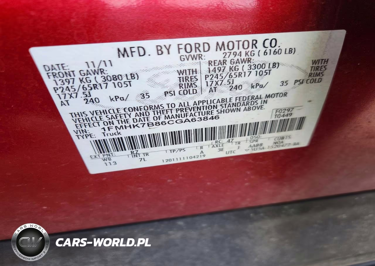 2012 Ford Explorer VIN:1FMHK7B86CGA63846 - 13