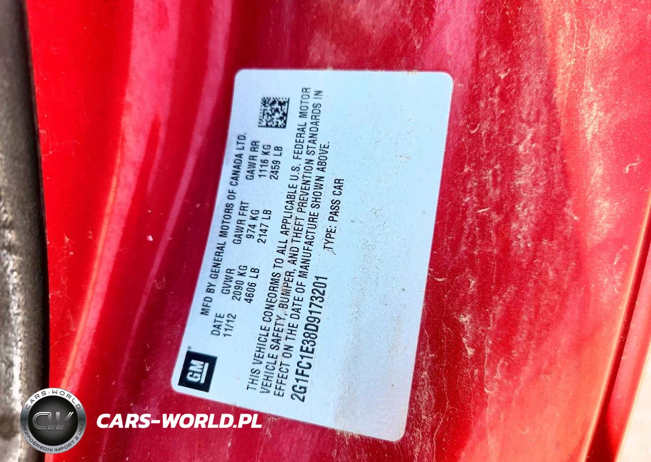 2013 Chevrolet Camaro Lt VIN:2G1FC1E38D9173201 - 12