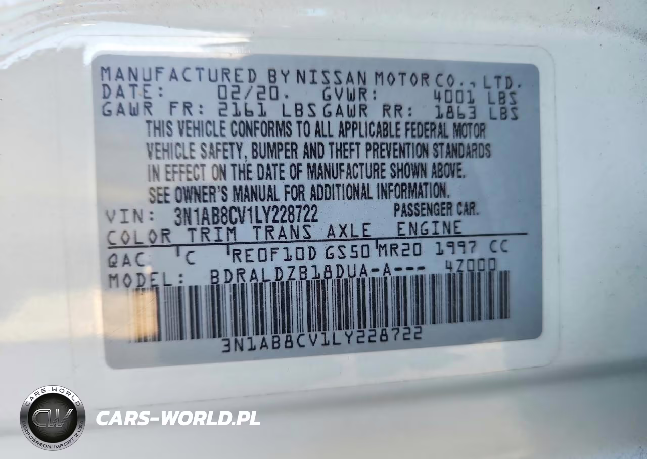 2020 Nissan Sentra Sv VIN:3N1AB8CV1LY228722 - 12