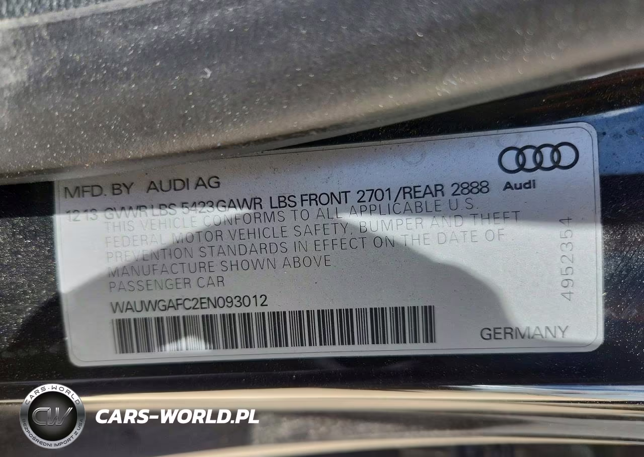 2014 Audi A7 Premium Plus VIN:WAUWGAFC2EN093012 - 12