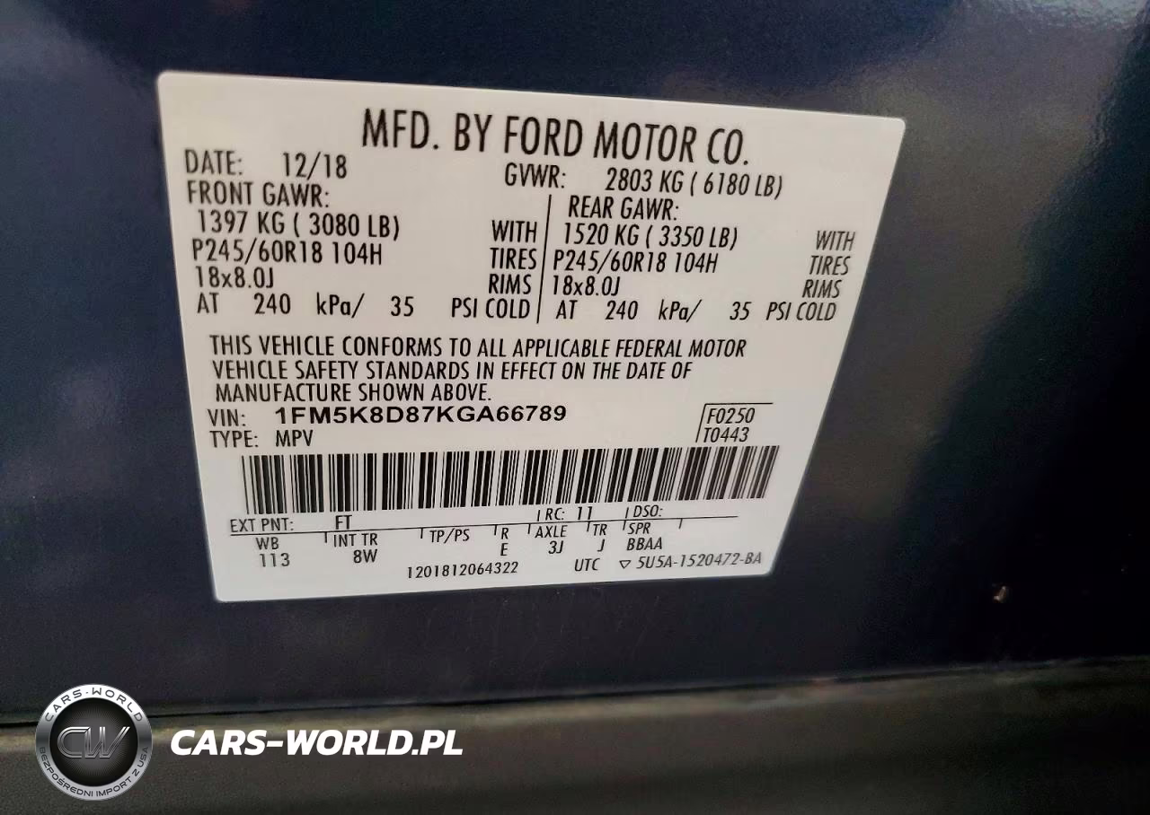 2019 Ford Explorer Xlt VIN:1FM5K8D87KGA66789 - 13