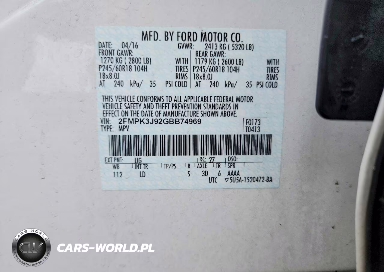 2016 Ford Edge Sel VIN:2FMPK3J92GBB74969 - 14