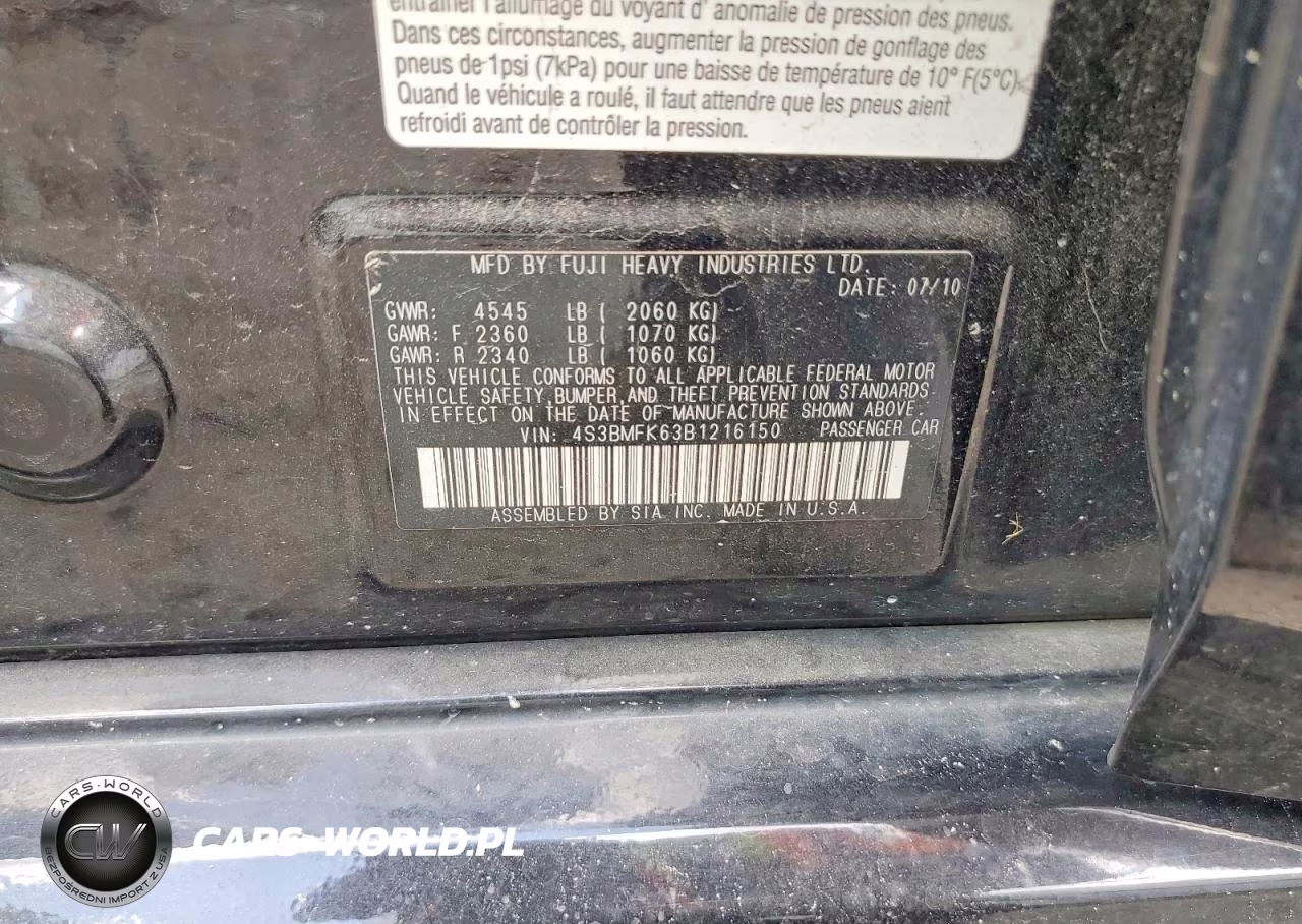 2011 Subaru Legacy 2.5Gt Limited VIN:4S3BMFK63B1216150 - 12
