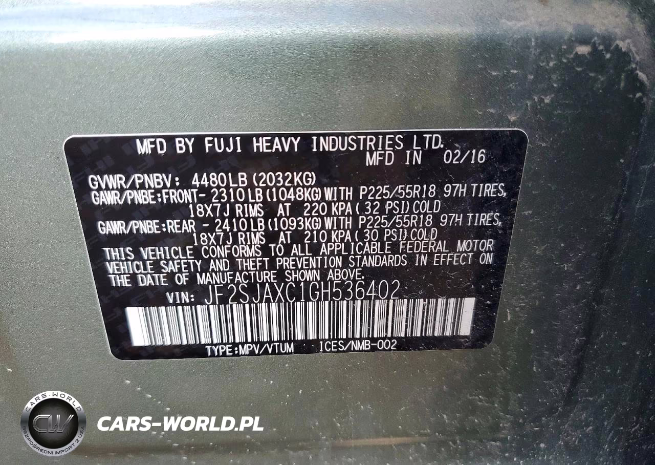 2016 Subaru Forester 2.5I Touring VIN:JF2SJAXC1GH536402 - 13