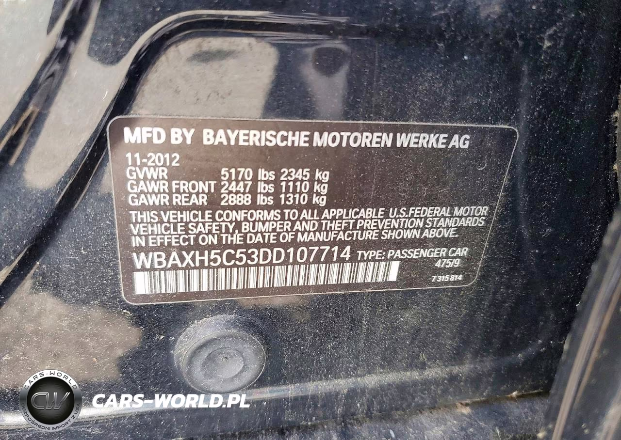 2013 BMW 528 Xi VIN:WBAXH5C53DD107714 - 13