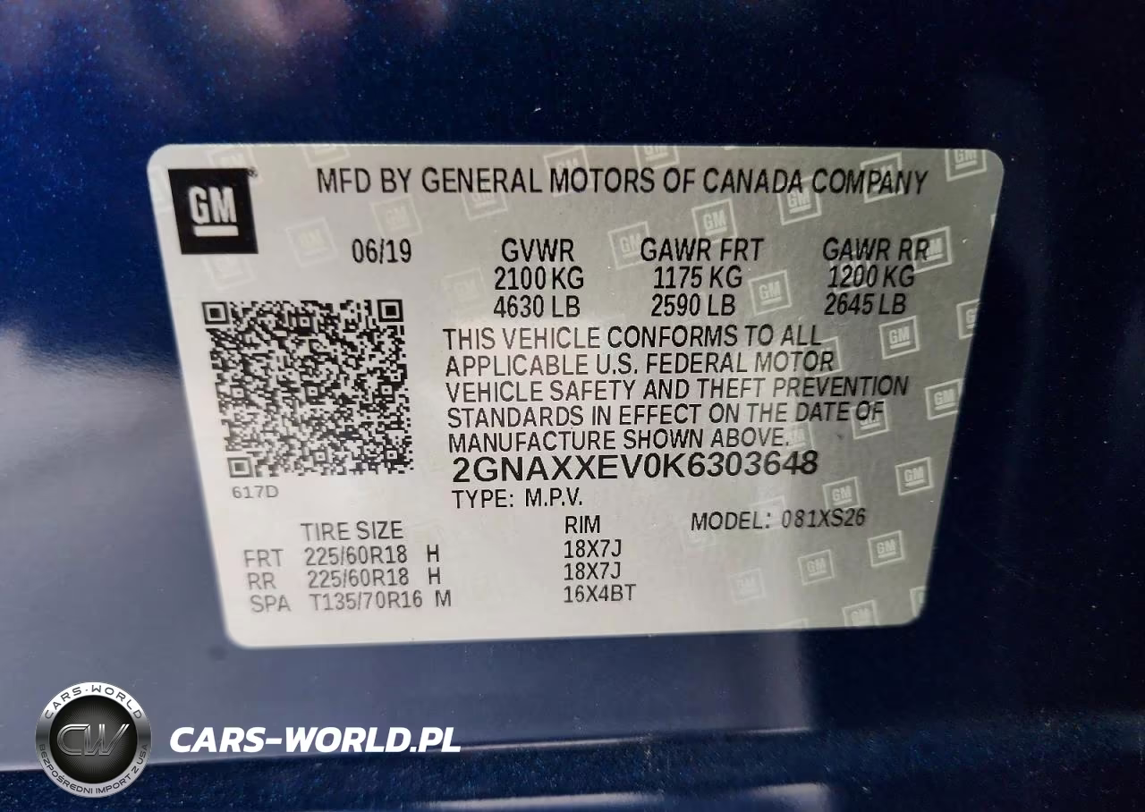 2019 Chevrolet Equinox Premier VIN:2GNAXXEV0K6303648 - 12