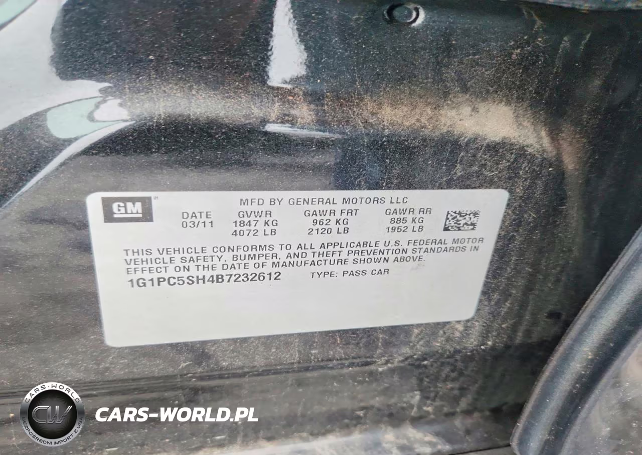 2011 Chevrolet Cruze Ls VIN:1G1PC5SH4B7232612 - 12