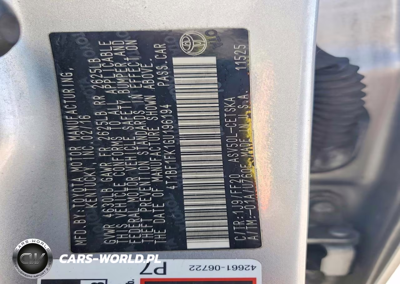 2016 Toyota Camry Se VIN:4T1BF1FK1GU196194 - 12