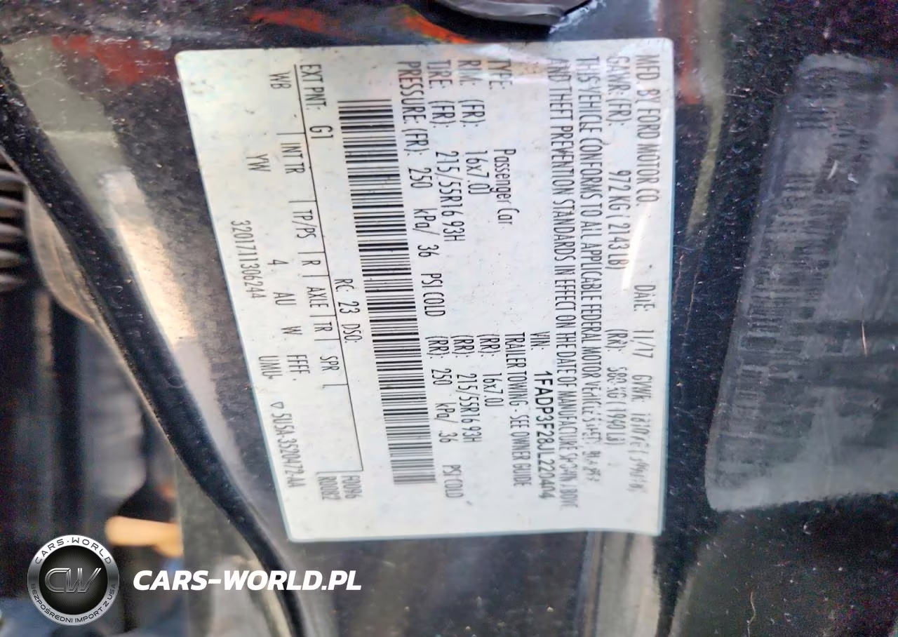 2018 Ford Focus Se VIN:1FADP3F28JL220404 - 12