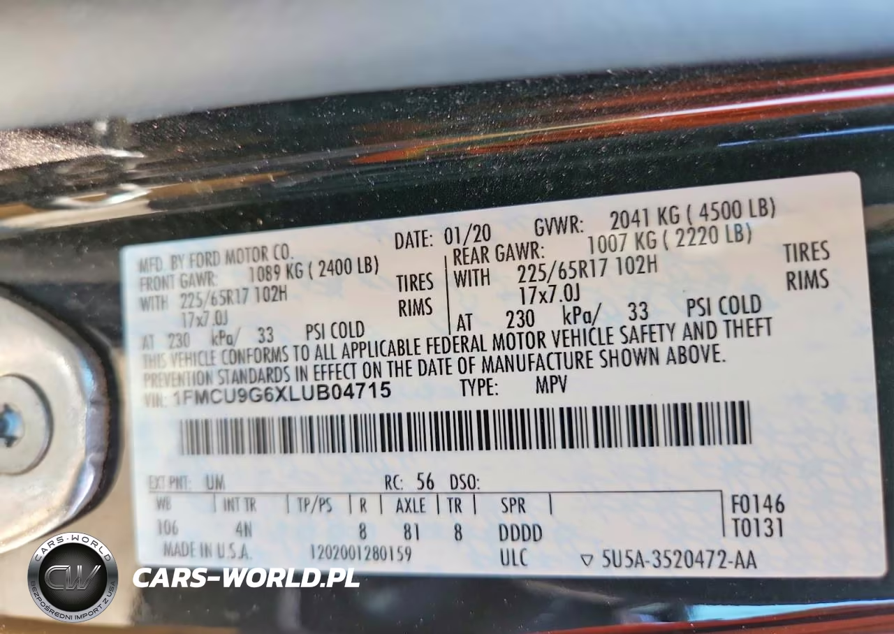 2020 Ford Escape Se VIN:1FMCU9G6XLUB04715 - 14