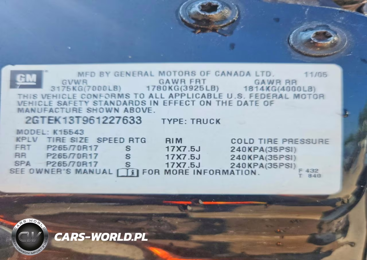 2006 GMC New Sierra K1500 VIN:2GTEK13T961227633 - 12