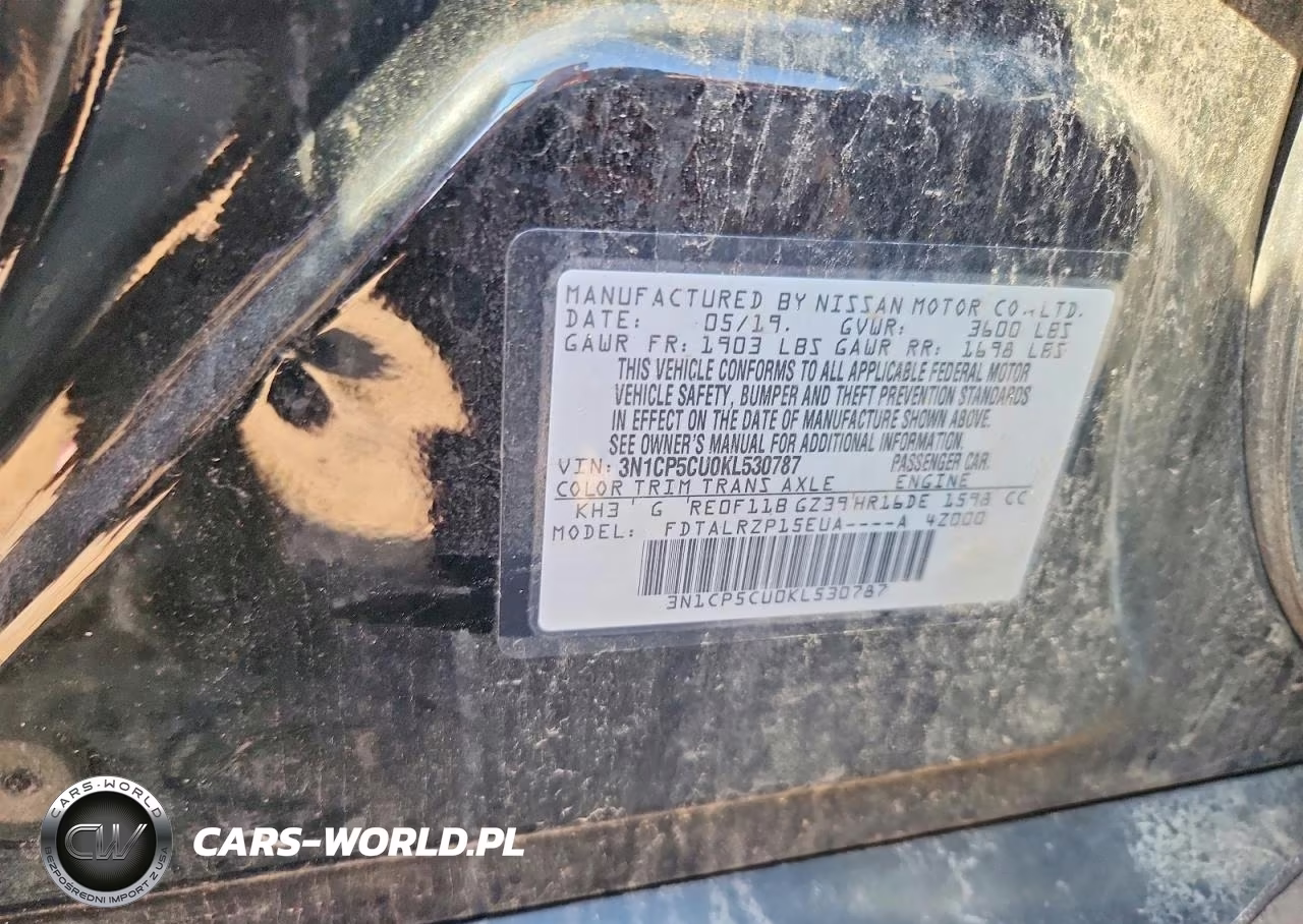 2019 Nissan Kicks S VIN:3N1CP5CU0KL530787 - 12