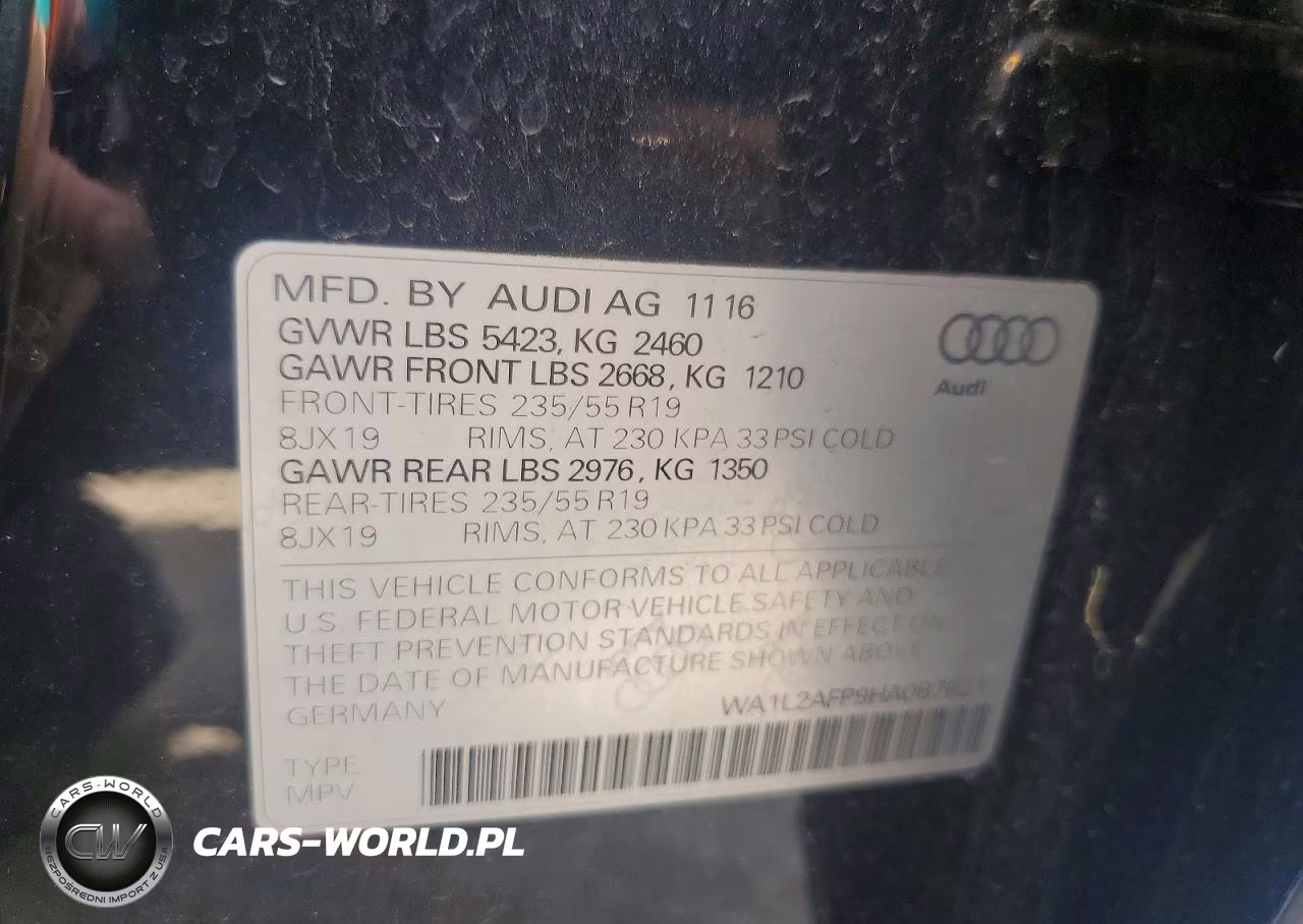 2017 Audi Q5 Premium Plus VIN:WA1L2AFP9HA087821 - 13