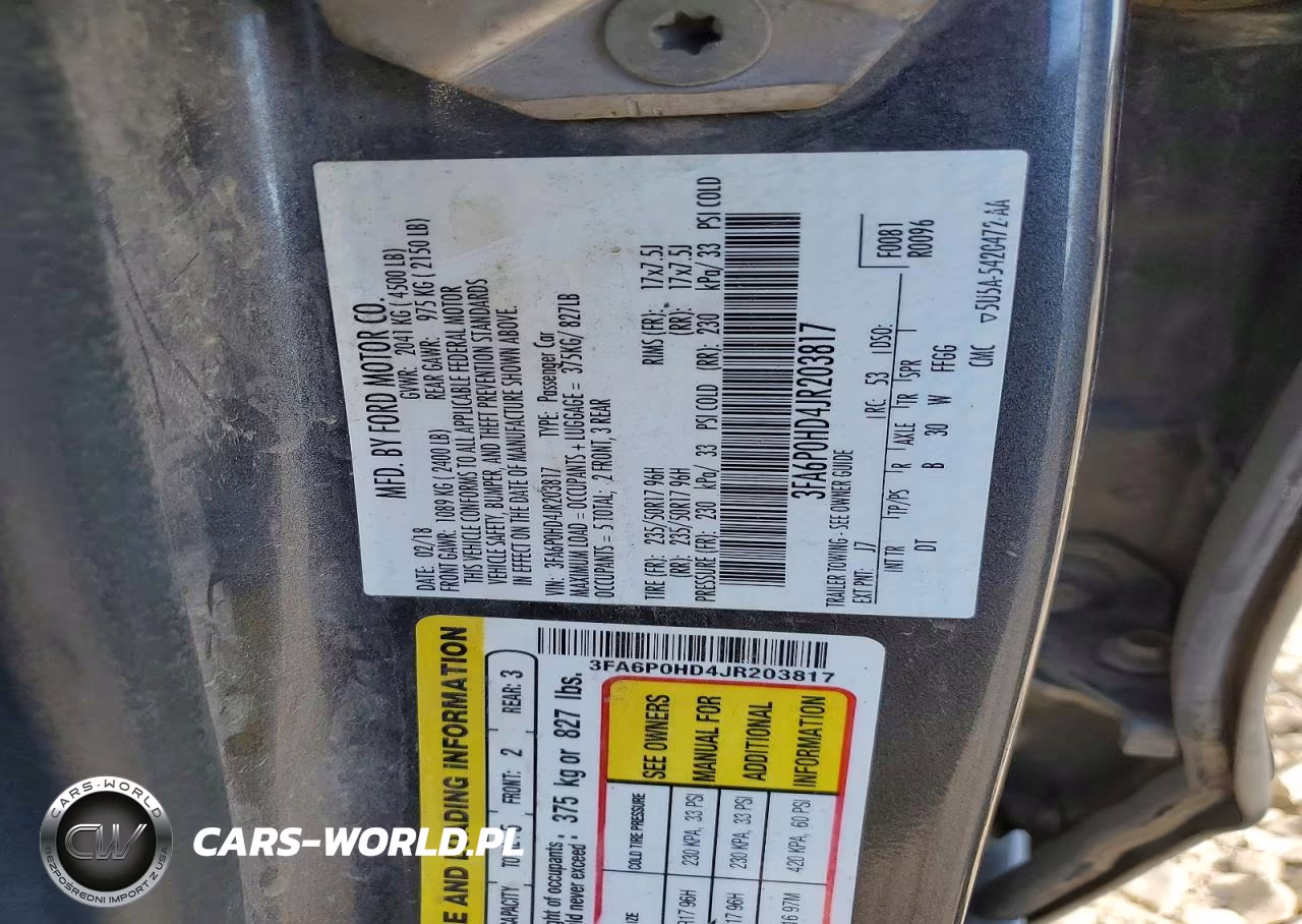 2018 Ford Fusion Se VIN:3FA6P0HD4JR203817 - 12