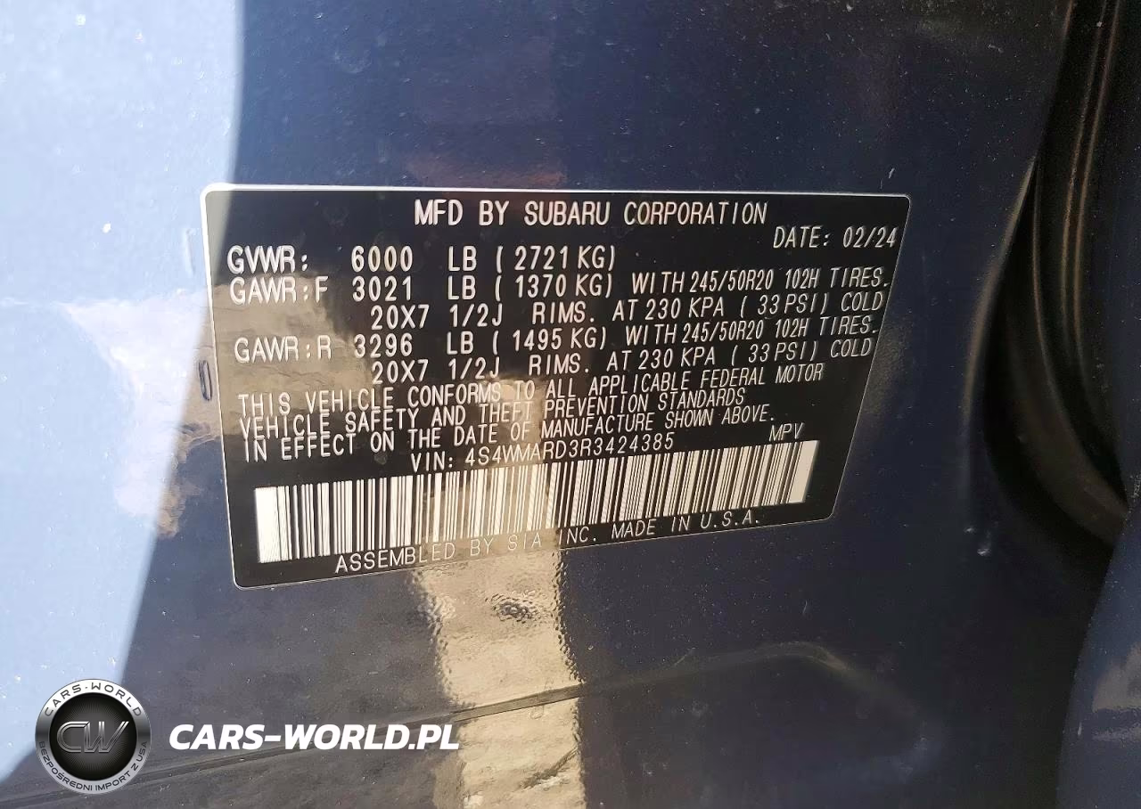 2024 Subaru Ascent Limited VIN:4S4WMARD3R3424385 - 13