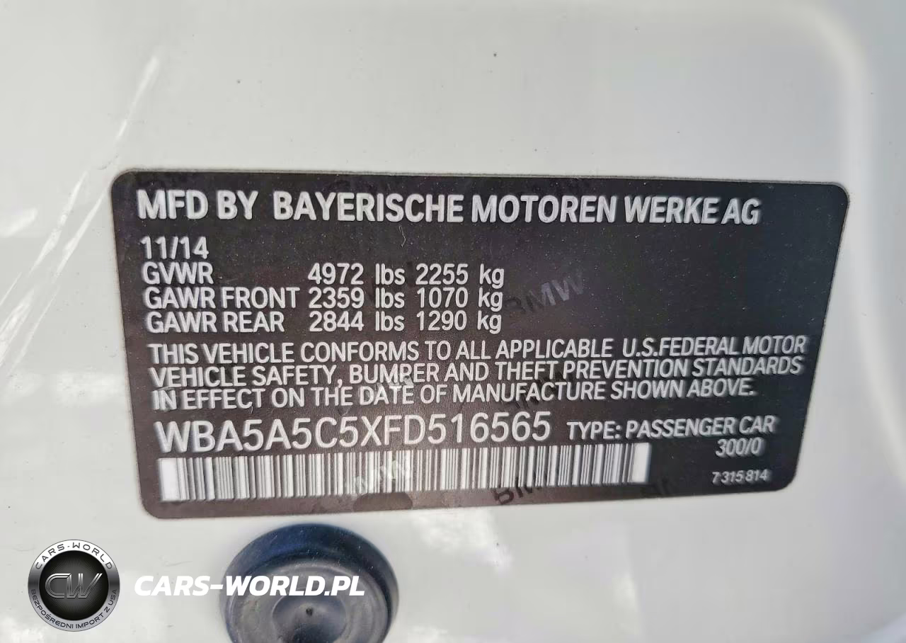 2015 BMW 528 I VIN:WBA5A5C5XFD516565 - 12