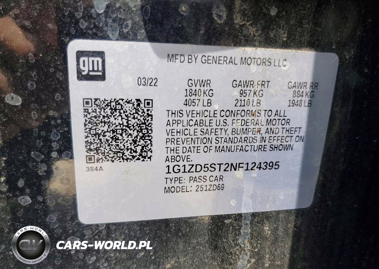 2022 Chevrolet Malibu Lt VIN:1G1ZD5ST2NF124395 - 13