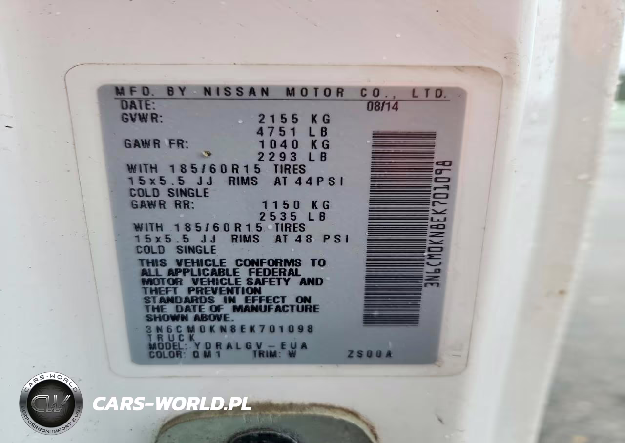 2014 Nissan Nv200 Sv VIN:3N6CM0KN8EK701098 - 14