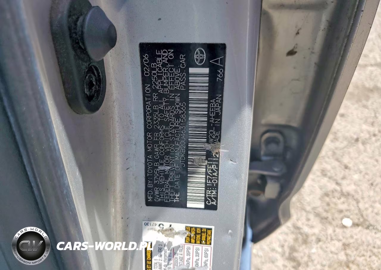 2006 Toyota Prius Base VIN:JTDKB20U463158365 - 12